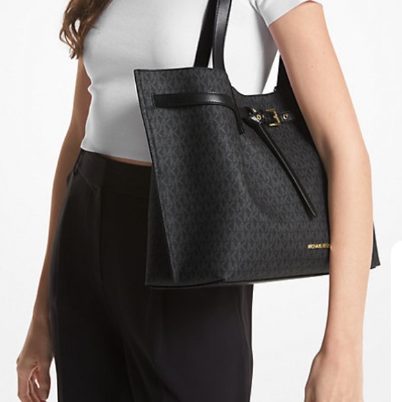 MICHAEL KORS BLACK SIGNATURE COLOR 
Emilia Large Logo Tote Bag - Picture 3 of 14